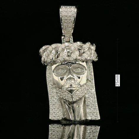 Iced Out Jesus Head Pendant | 0.94ct | 25mm | VVS