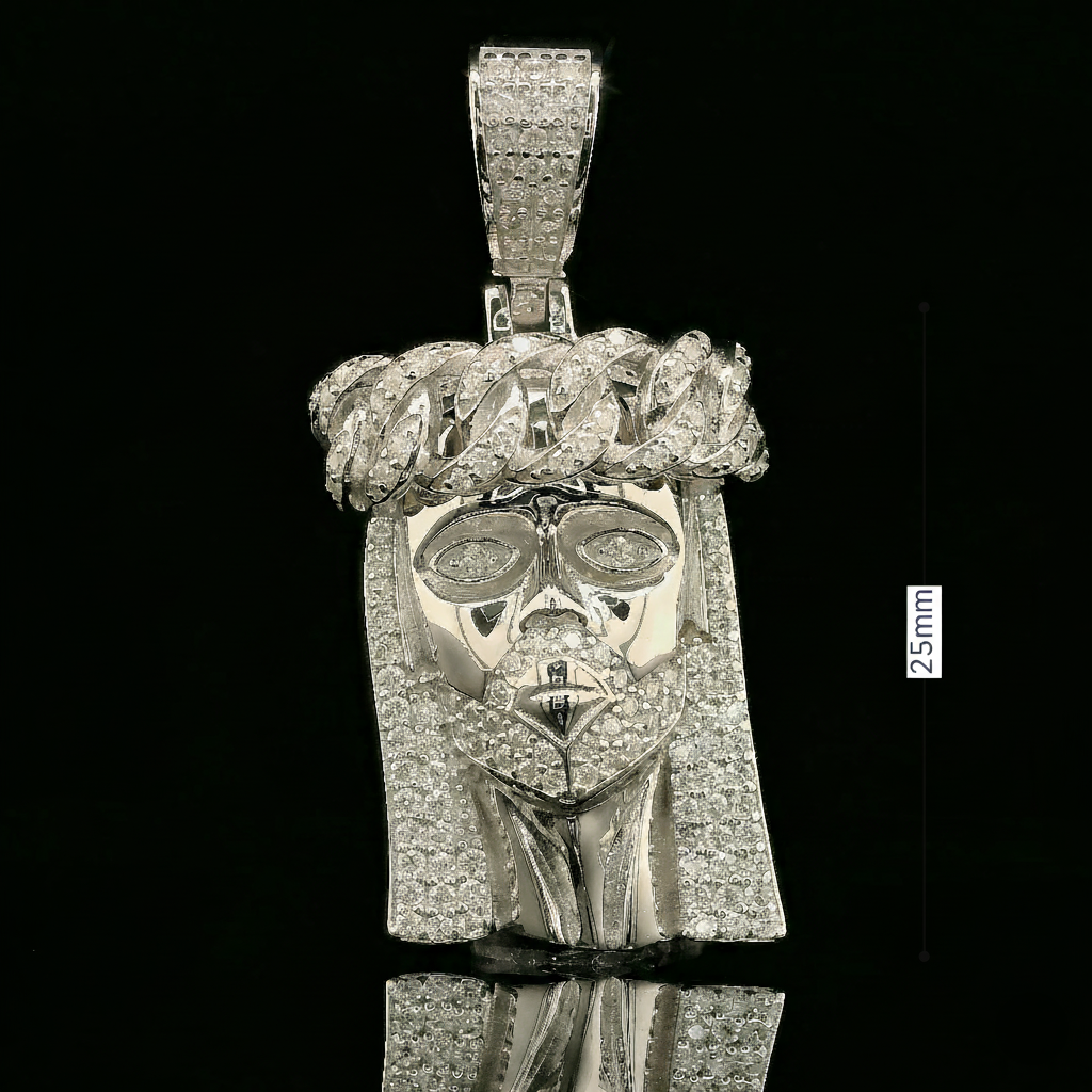Iced Out Jesus Head Pendant | 0.94ct | 25mm | VVS