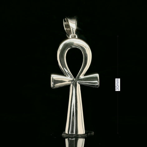 Polished Ankh Key of Life Pendant | 30mm | VVS