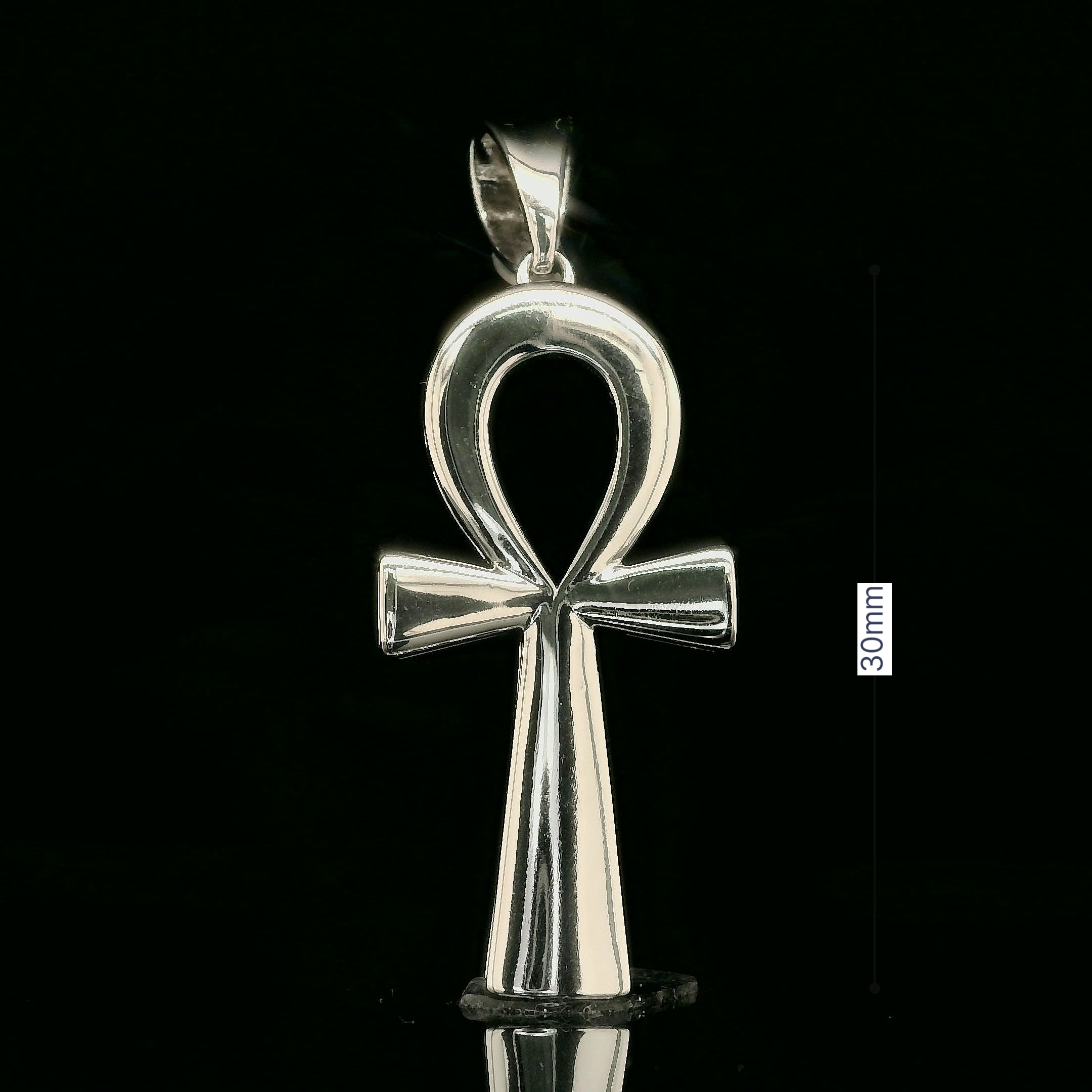 Polished Ankh Key of Life Pendant | 30mm | VVS