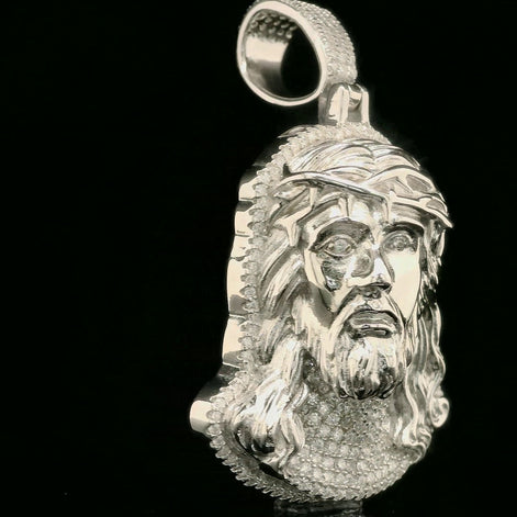 Iced Out Jesus Head Pendant | 36mm | VVS