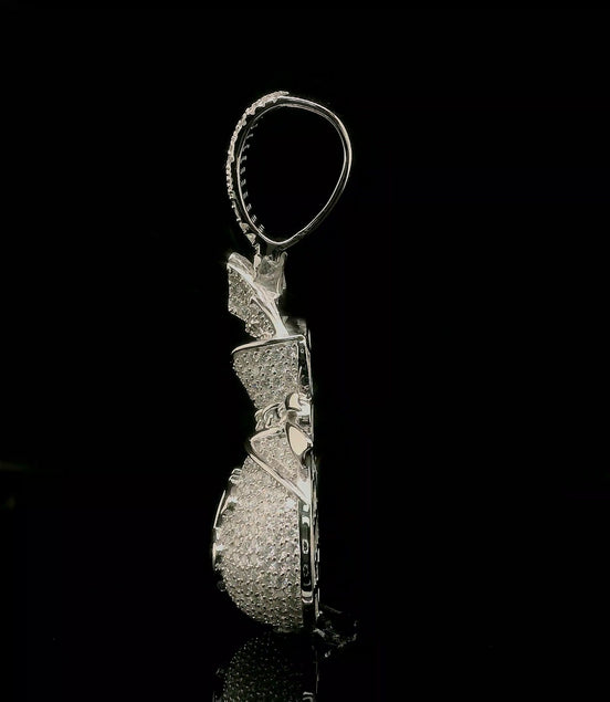 Micro Pave Diamond Money Bag Pendant | 3.2ct | 36mm | VVS