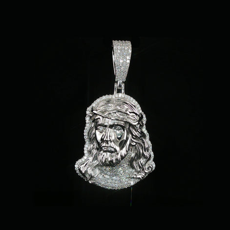 Iced Out Jesus Head Pendant | 36mm | VVS