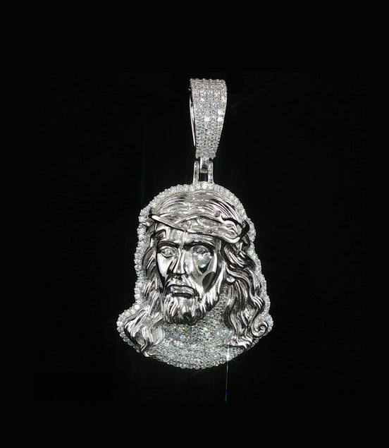 Iced Out Jesus Head Pendant | 36mm | VVS