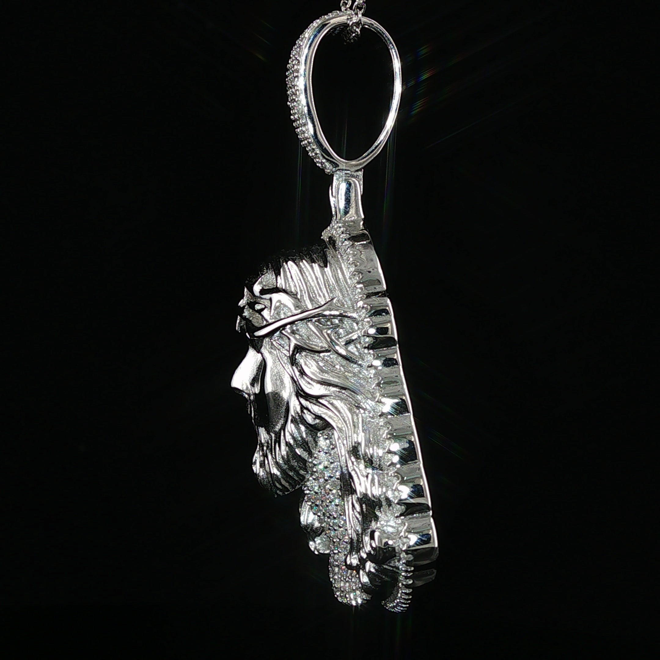 Iced Out Jesus Head Pendant | 36mm | VVS