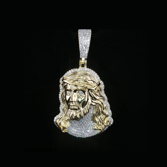 Iced Out Jesus Head Pendant | 36mm | VVS