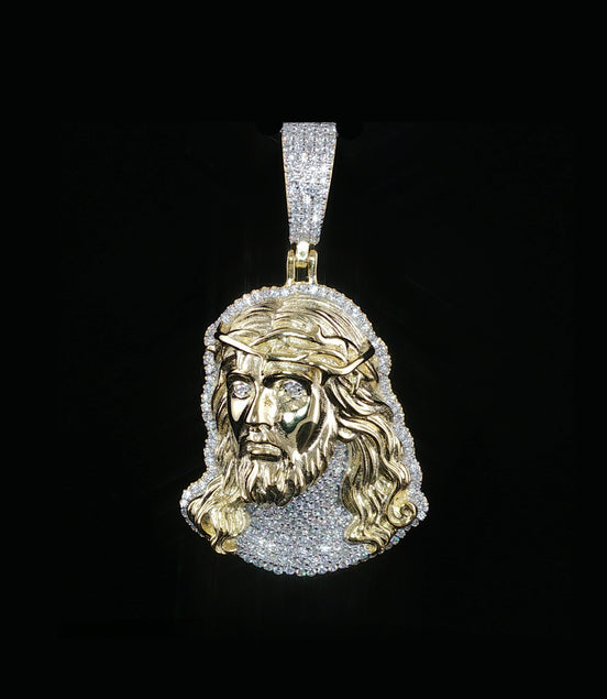 Iced Out Jesus Head Pendant | 36mm | VVS