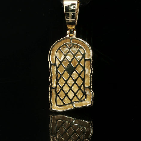 Men's Iced Out Jesus Piece Pendant – 14K Gold Over 925 Sterling Silver | Hand-Set Moissanite Accents