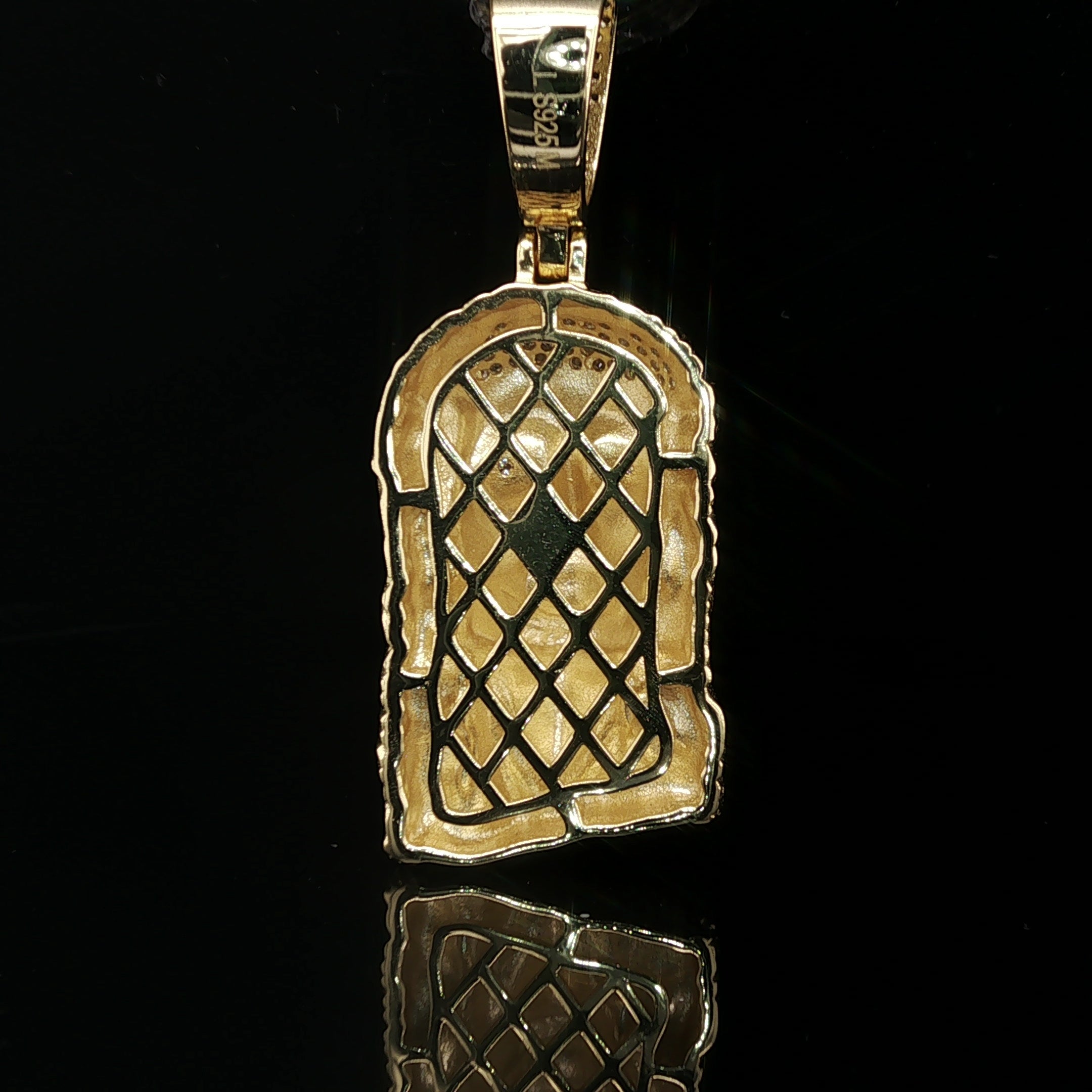 Men's Iced Out Jesus Piece Pendant – 14K Gold Over 925 Sterling Silver | Hand-Set Moissanite Accents