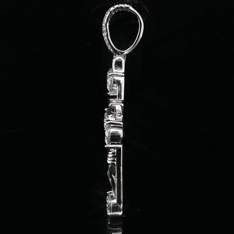 Men's Iced Out Crucifix Cross Pendant – 925 Sterling Silver | VVS Moissanite Solitaire Accents