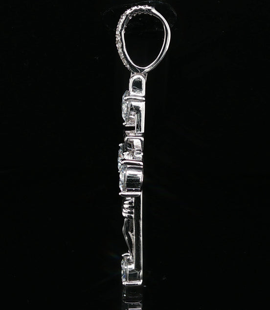 Men's Iced Out Crucifix Cross Pendant – 925 Sterling Silver | VVS Moissanite Solitaire Accents