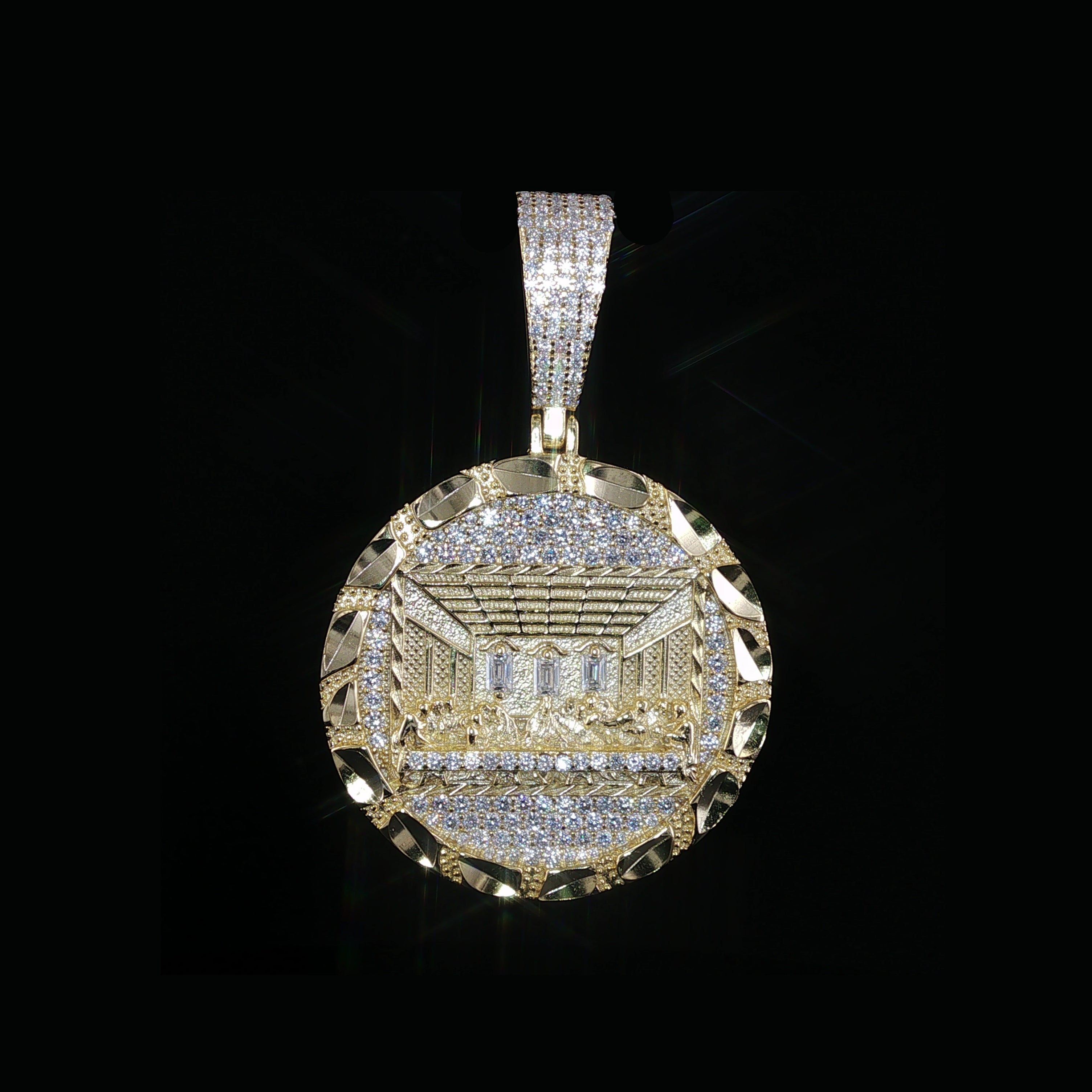 Last Supper Medallion Pendant | 925 Sterling Silver | 1.2Ctw Moissanite