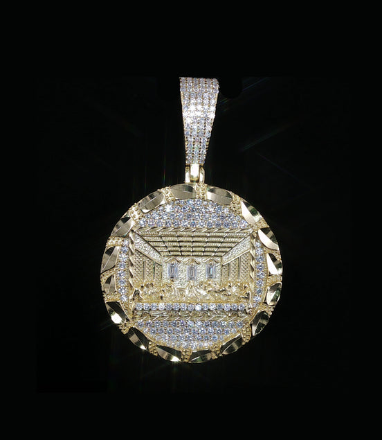 Last Supper Medallion Pendant | 925 Sterling Silver | 1.2Ctw Moissanite