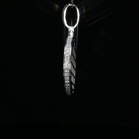 925 Sterling Silver Yin Yang Pave Pendant - 2 Ctw Moissanite Available with Silver and Gold Finished