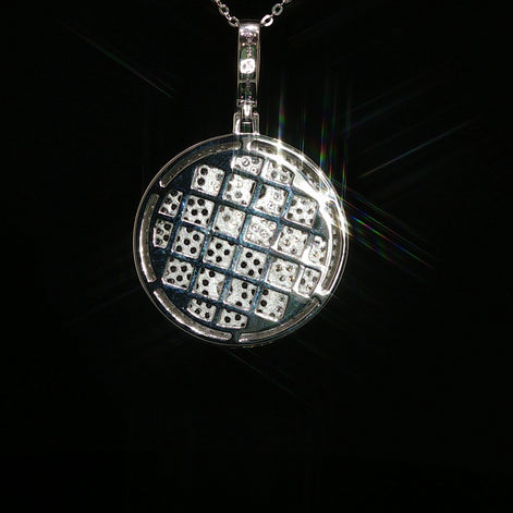 925 Sterling Silver Yin Yang Pave Pendant - 2 Ctw Moissanite Available with Silver and Gold Finished