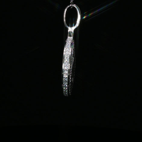 925 Sterling Silver Yin Yang Pave Pendant - 2 Ctw Moissanite Available with Silver and Gold Finished