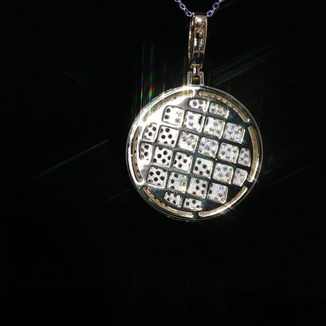 925 Sterling Silver Yin Yang Pave Pendant - 2 Ctw Moissanite Available with Silver and Gold Finished
