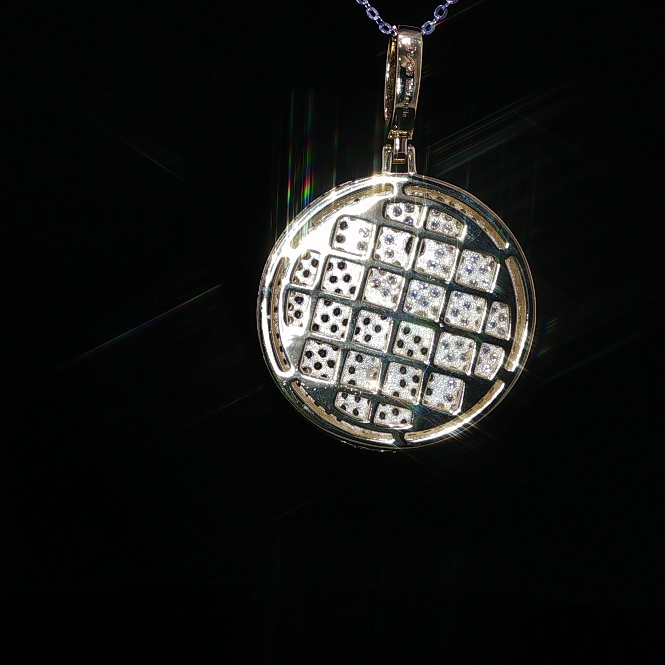 925 Sterling Silver Yin Yang Pave Pendant - 2 Ctw Moissanite Available with Silver and Gold Finished