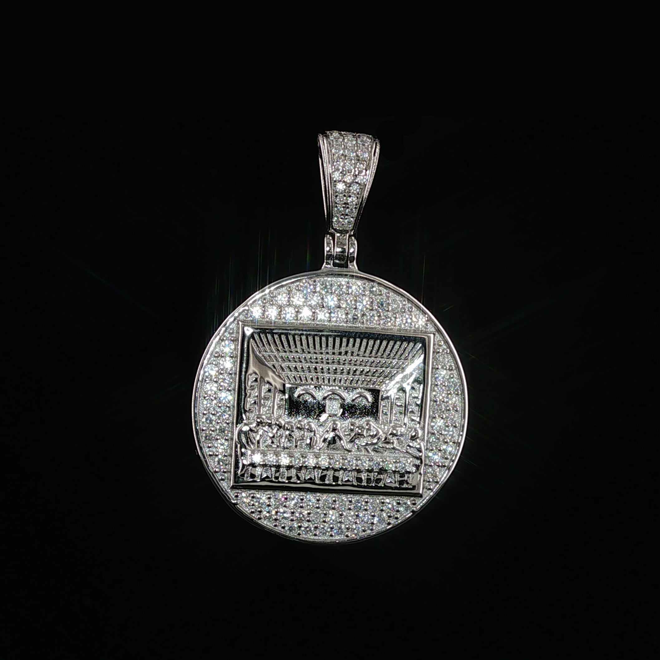 Men's Iced Out Last Supper Round Medallion | 25mm | VVS
