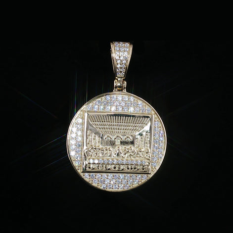 Men's Iced Out Last Supper Round Medallion | 25mm | VVS