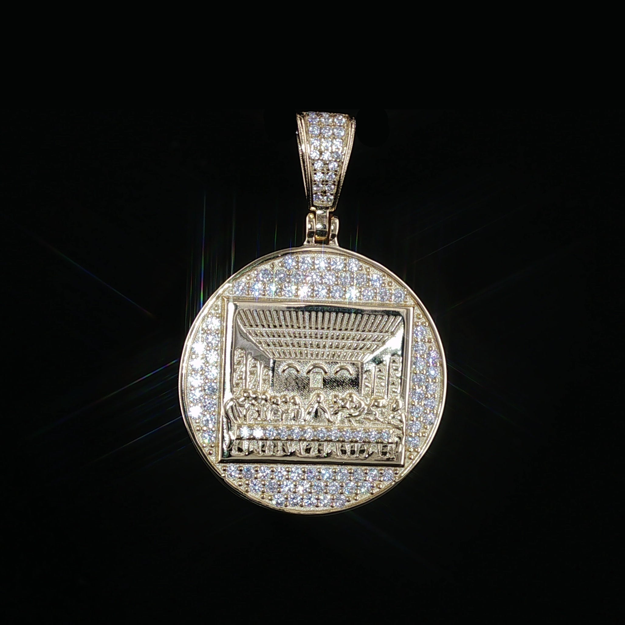 Men's Iced Out Last Supper Round Medallion | 25mm | VVS