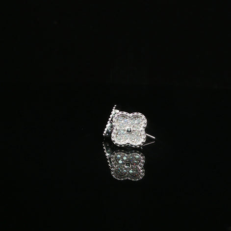 Luxurious Diamond Clover Stud Earrings | 0.3ct VVS | 10mm