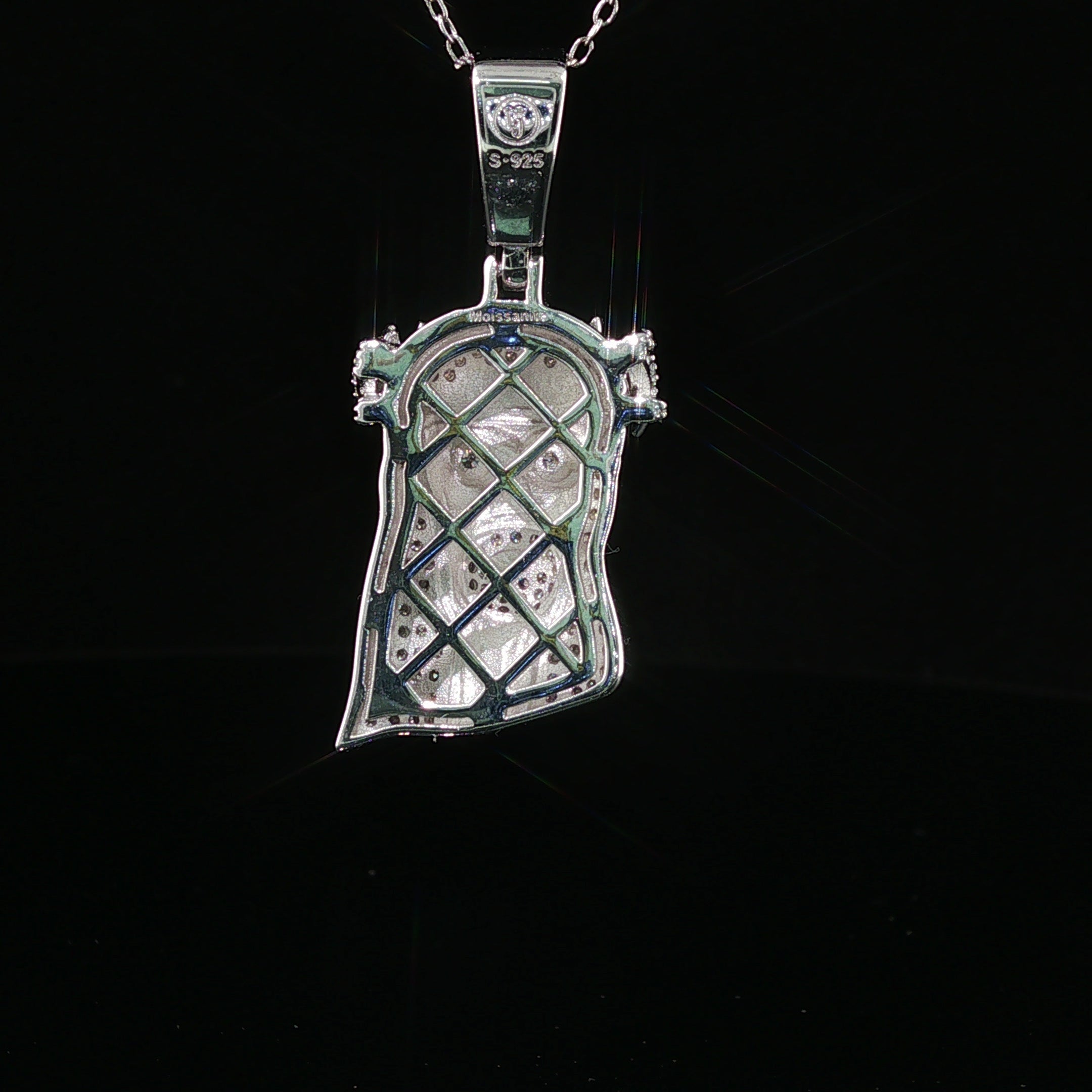 Men's Iced Out Jesus Piece Pendant – 925 Sterling Silver | VVS Moissanite Accents | 14K Gold & Rhodium Options