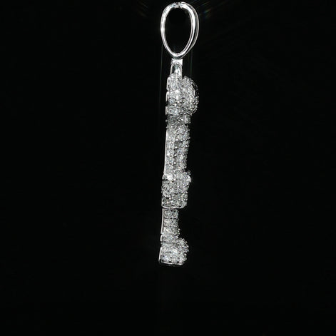 Iced Out X-Eye Bear Figure Pendant | 925 Sterling Silver | 2.31 ctw Moissanite | Silver & Gold color - 33.4 mm