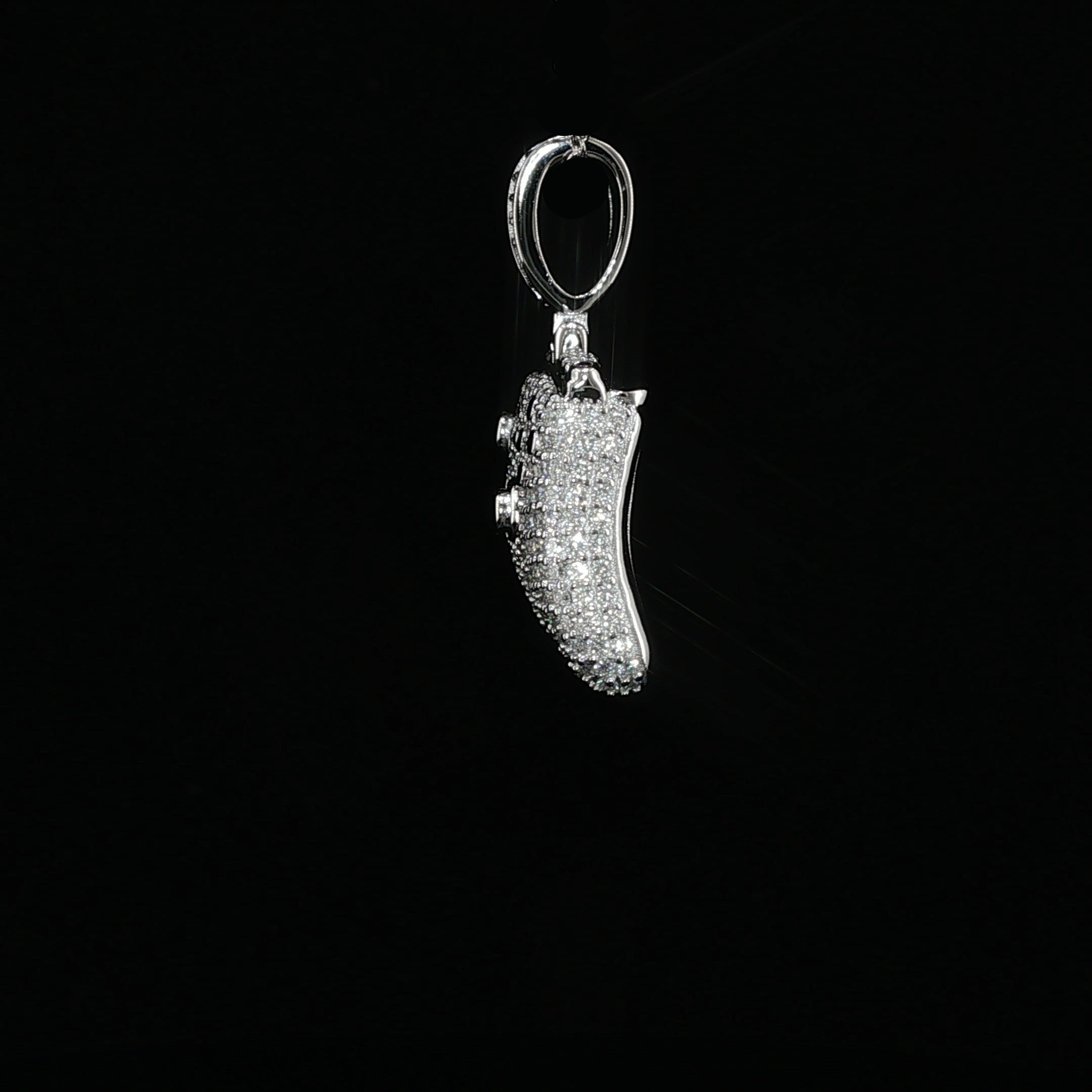 Iced Out Game Controller Pendant, 2 Ctw Moissanite, 925 Sterling Silver, Gamer Necklace, Silver or Gold Color - 18.3mm