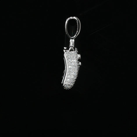Iced Out Game Controller Pendant, 2 Ctw Moissanite, 925 Sterling Silver, Gamer Necklace, Silver or Gold Color - 18.3mm