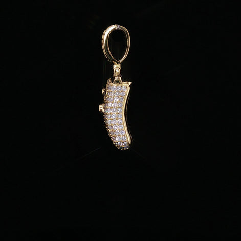 Iced Out Game Controller Pendant, 2 Ctw Moissanite, 925 Sterling Silver, Gamer Necklace, Silver or Gold Color - 18.3mm