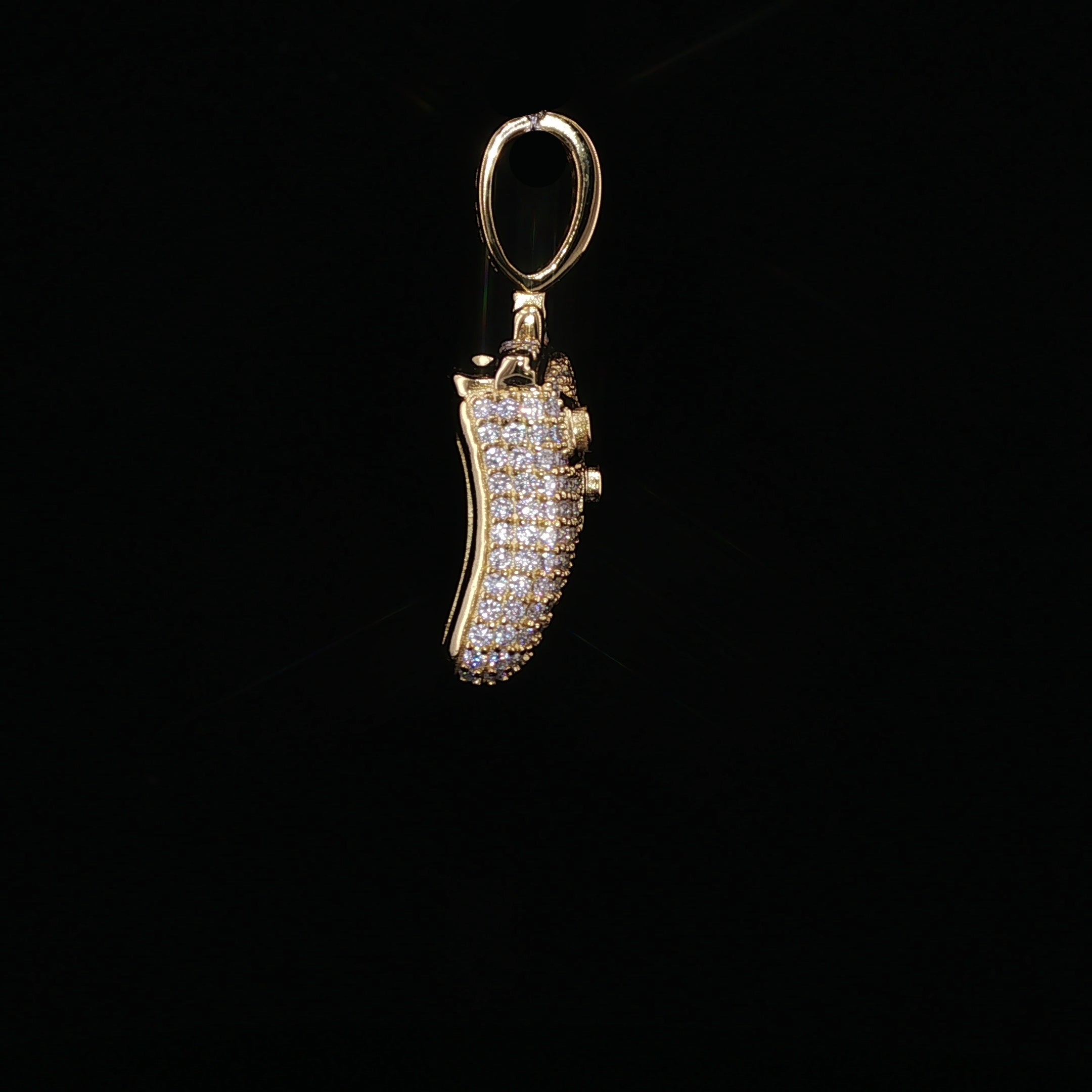 Iced Out Game Controller Pendant, 2 Ctw Moissanite, 925 Sterling Silver, Gamer Necklace, Silver or Gold Color - 18.3mm