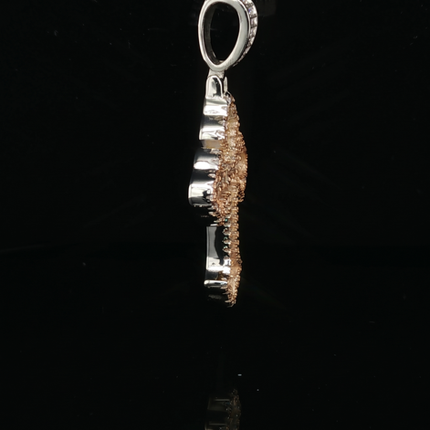 Men's Two-Tone Iced Out Baguette Cross – Rose Gold 925 Silver | VVS Moissanite