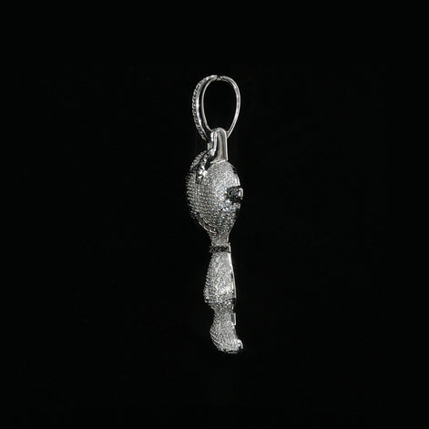 Iced Out Cool Dog Pendant with Sunglasses | 925 Sterling Silver | 2.28 ctw Moissanite | Silver & Gold Color - 33.7mm