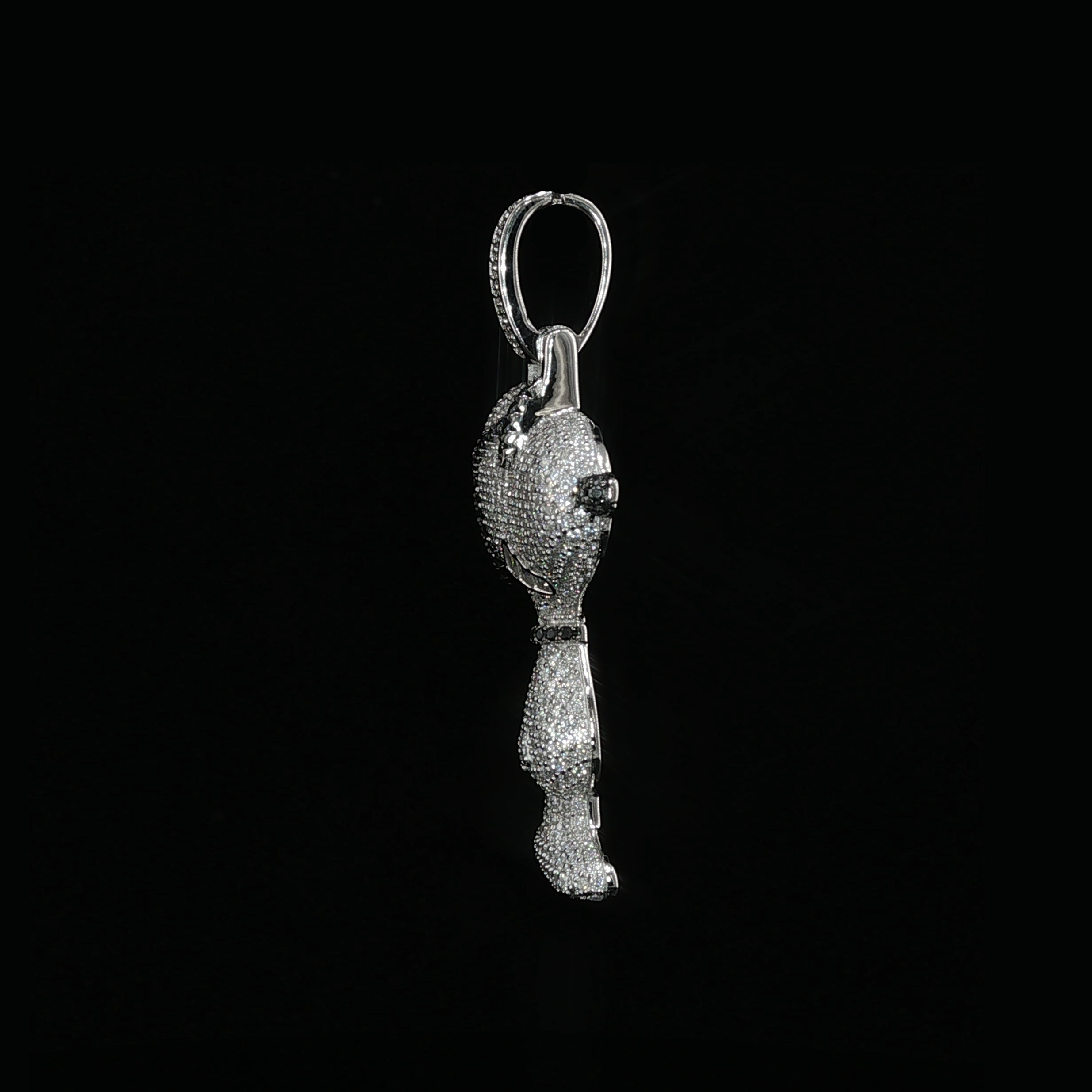 Iced Out Cool Dog Pendant with Sunglasses | 925 Sterling Silver | 2.28 ctw Moissanite | Silver & Gold Color - 33.7mm