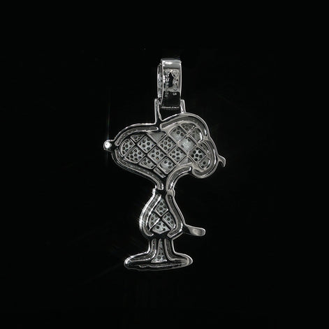 Iced Out Cool Dog Pendant with Sunglasses | 925 Sterling Silver | 2.28 ctw Moissanite | Silver & Gold Color - 33.7mm