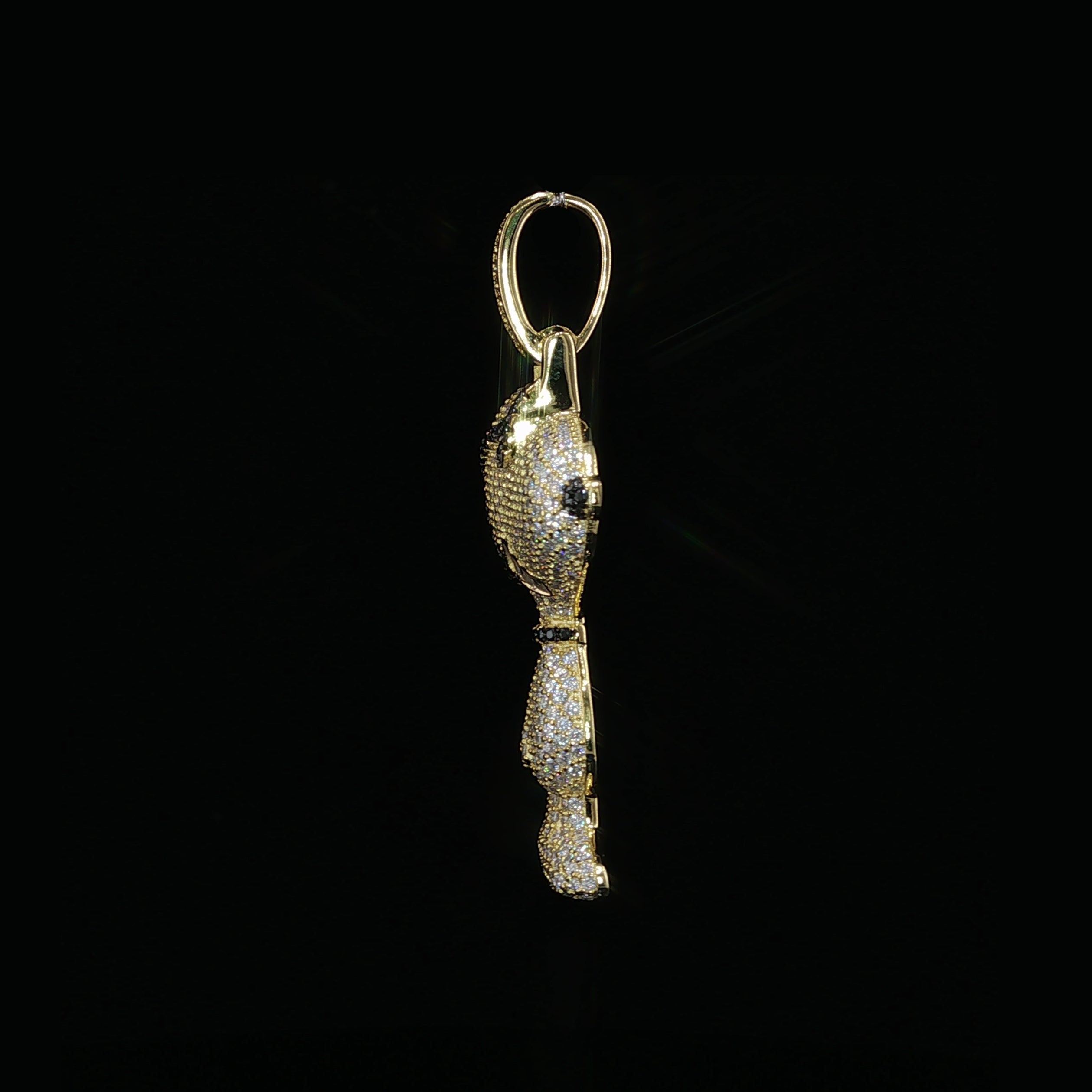 Iced Out Cool Dog Pendant with Sunglasses | 925 Sterling Silver | 2.28 ctw Moissanite | Silver & Gold Color - 33.7mm