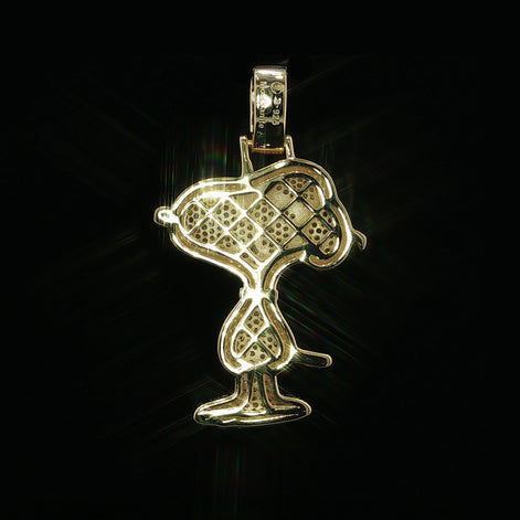 Iced Out Cool Dog Pendant with Sunglasses | 925 Sterling Silver | 2.28 ctw Moissanite | Silver & Gold Color - 33.7mm