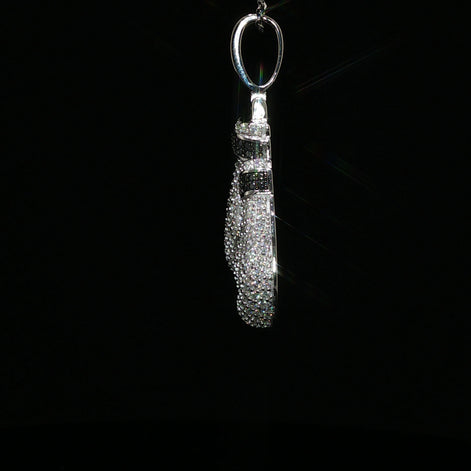 925 Sterling Silver Iced Out Boxing Glove Pendant - 2.35Ctw Moissanite Available with Silver and Gold Finished