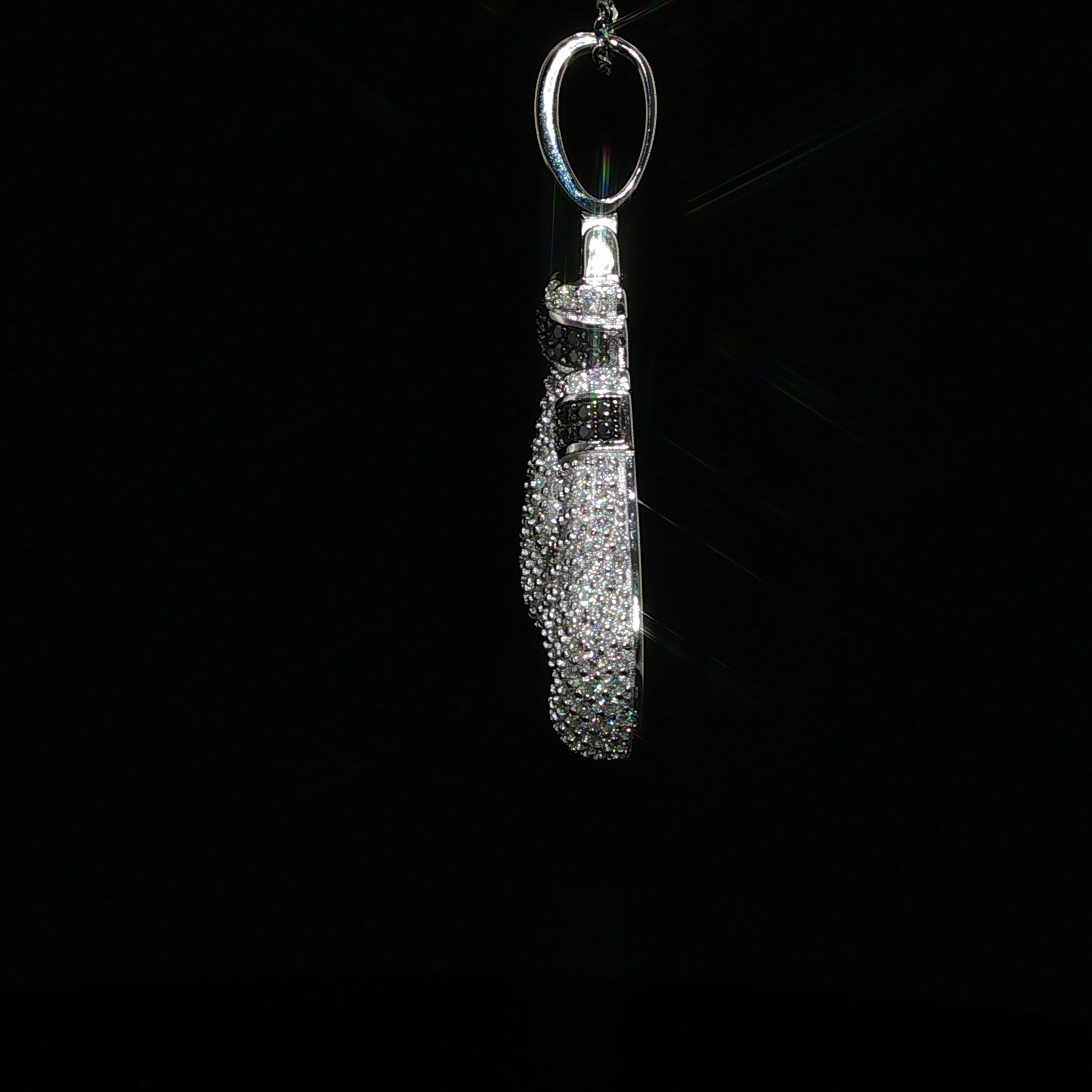 925 Sterling Silver Iced Out Boxing Glove Pendant - 2.35Ctw Moissanite Available with Silver and Gold Finished