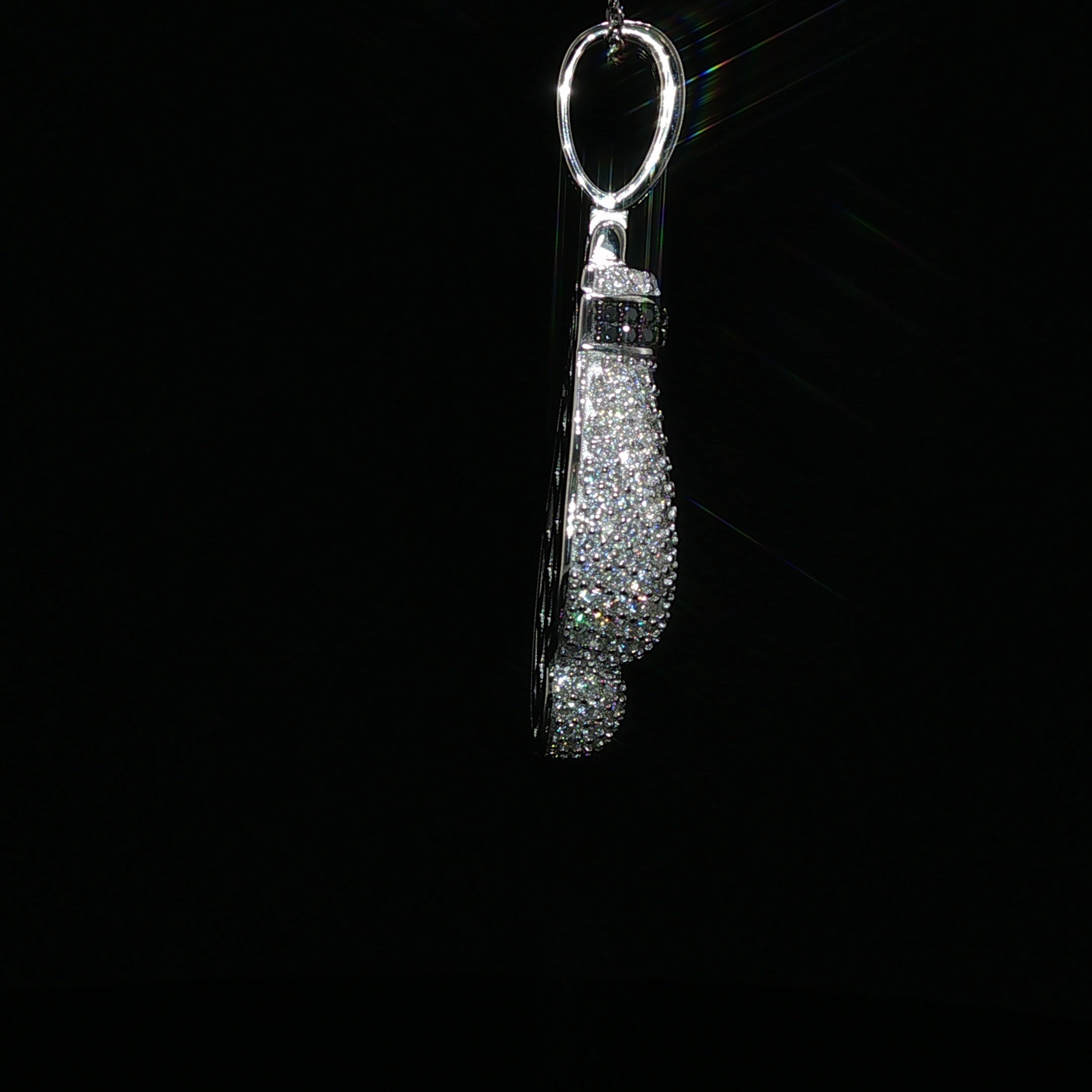925 Sterling Silver Iced Out Boxing Glove Pendant - 2.35Ctw Moissanite Available with Silver and Gold Finished