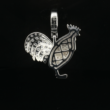 Men's Iced Out "Rooster" Statement Pendant – 925 Sterling Silver | VVS Moissanite