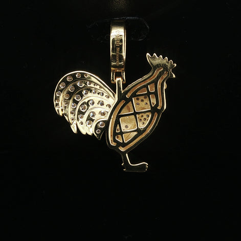 Men's Iced Out "Rooster" Statement Pendant – 925 Sterling Silver | VVS Moissanite