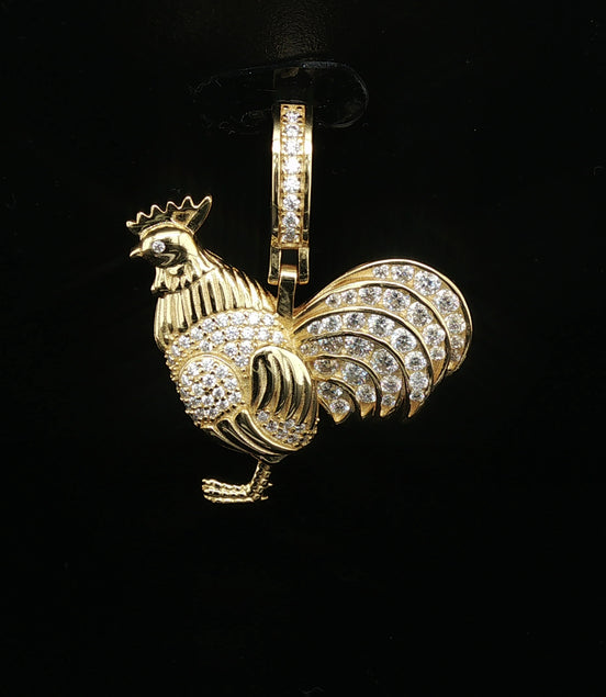 Men's Iced Out "Rooster" Statement Pendant – 925 Sterling Silver | VVS Moissanite