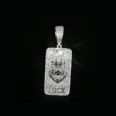 Lion King Pendant| 925 Silver Moissanite |Iced Out Hip Hop Charm| Silver or Gold Finished