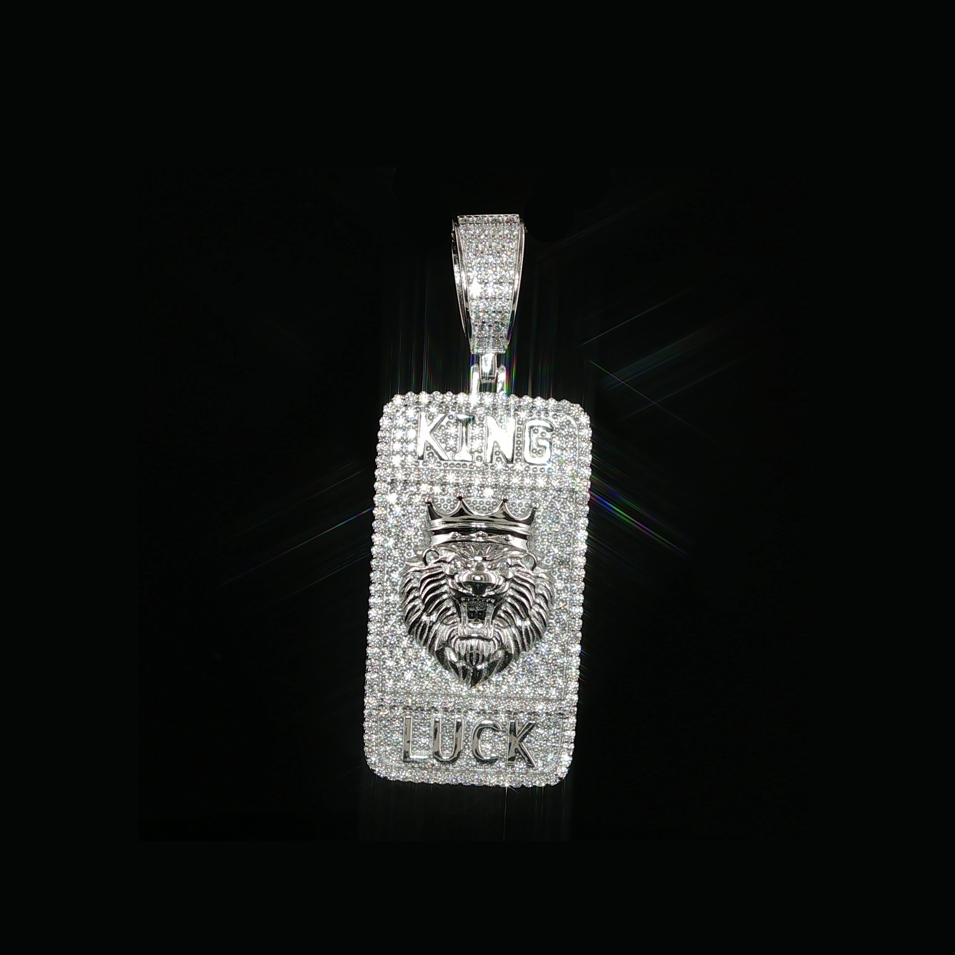 Lion King Pendant| 925 Silver Moissanite |Iced Out Hip Hop Charm| Silver or Gold Finished