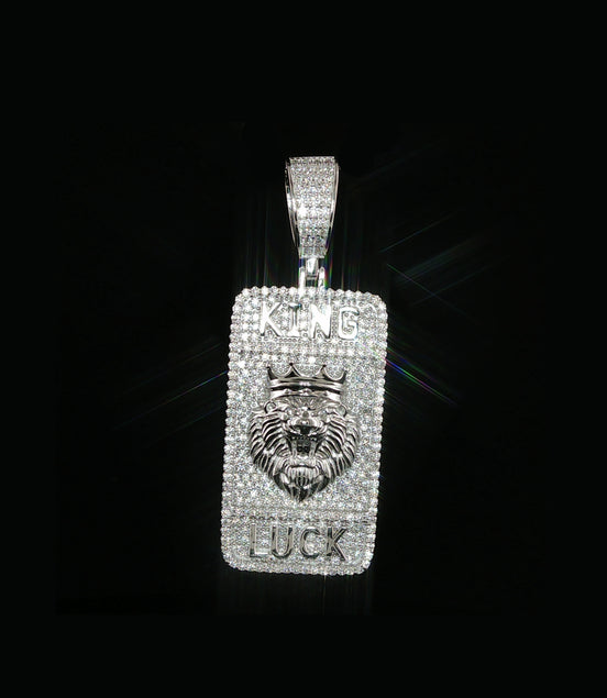 Lion King Pendant| 925 Silver Moissanite |Iced Out Hip Hop Charm| Silver or Gold Finished