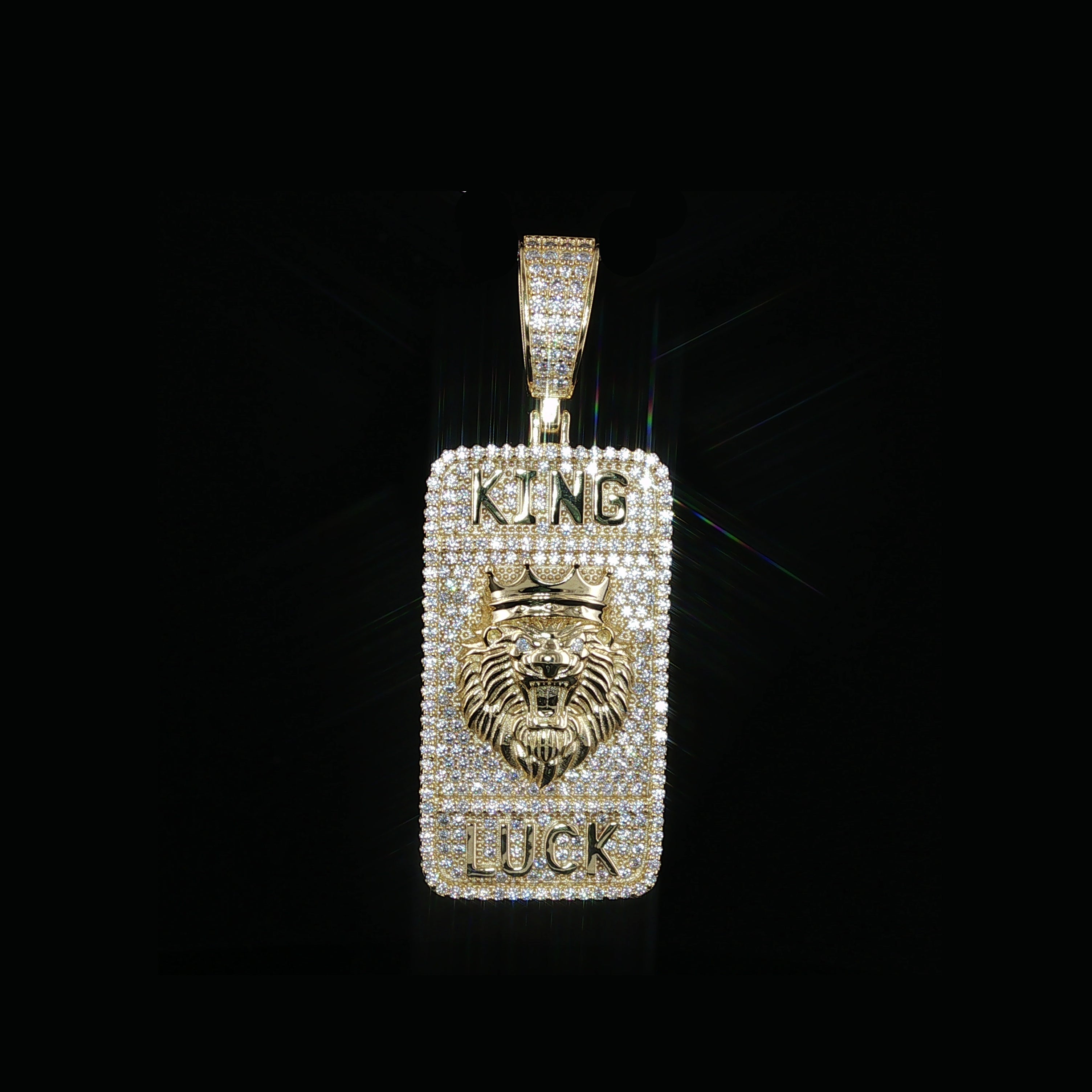 Lion King Pendant| 925 Silver Moissanite |Iced Out Hip Hop Charm| Silver or Gold Finished