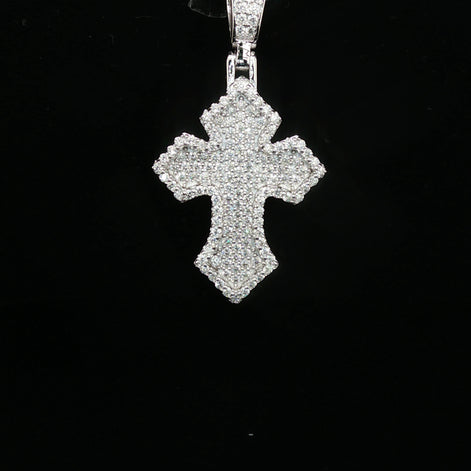 Iced Out Ornate Cross Pendant | 24mm | VVS