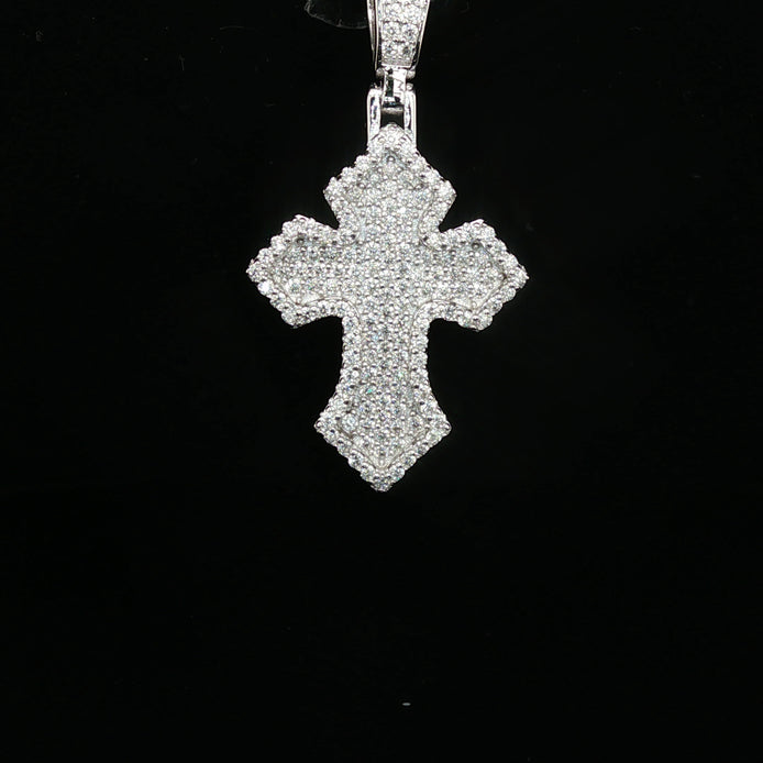 Iced Out Ornate Cross Pendant | 24mm | VVS